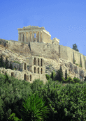 Acropole d'Ath&egrave;nes sous un ciel bleu